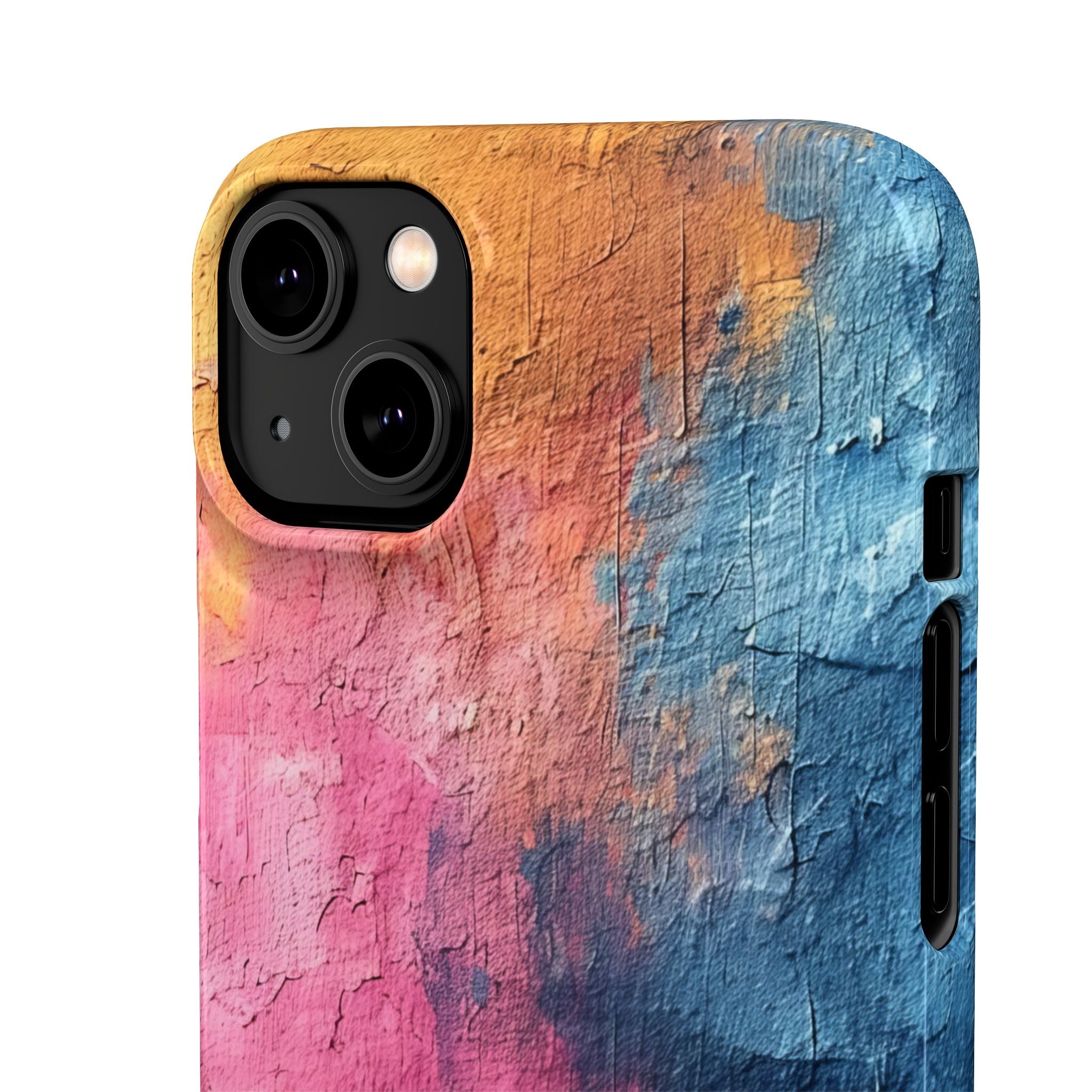 Blue Pink Abstract - Slim iPhone 14 Phone Case