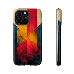 Center Point Bright Red Geometry - Protective Phone Case