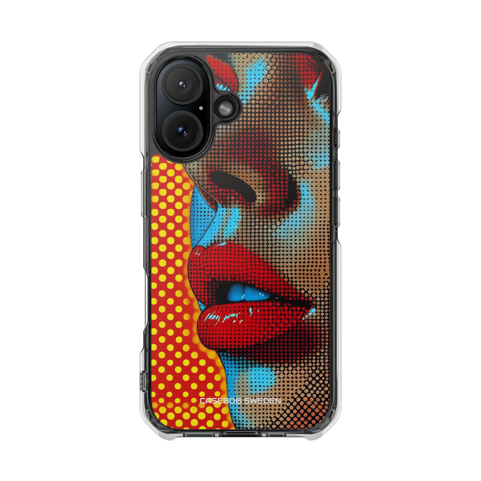 Yellow Red Pop Art Portrait - Clear Impact iPhone 16 Phone Case