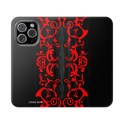 Crimson Swirl - iPhone 16 Pro Case - Wallet