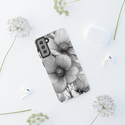 Grayscale Floral Harmony  Samsung S21 - Tough