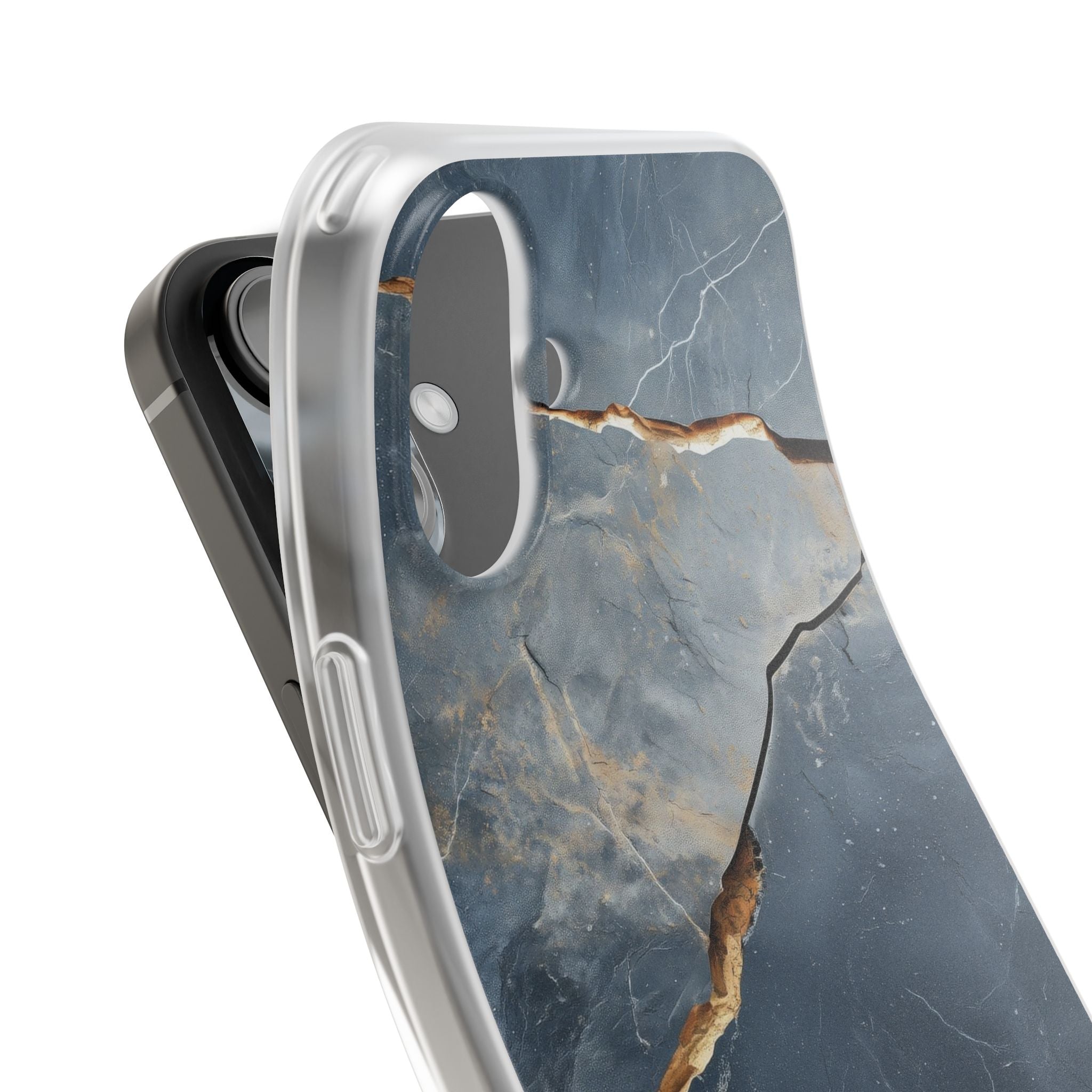 Jagged Vein Navy iPhone 16 Plus Case - Soft