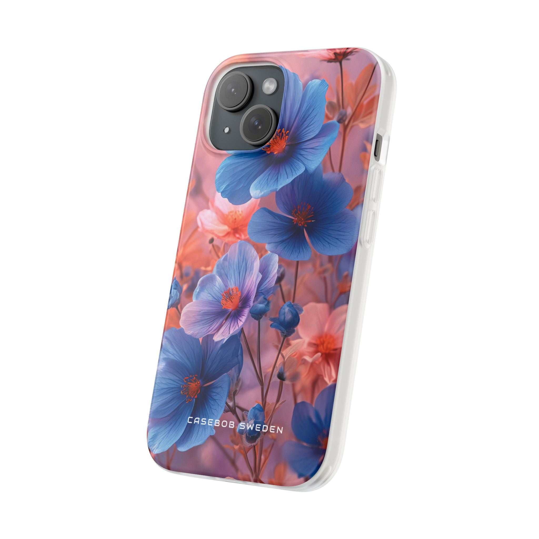 Harmonious Blooming Blues and Pinks iPhone 15 - Flexi Phone Case