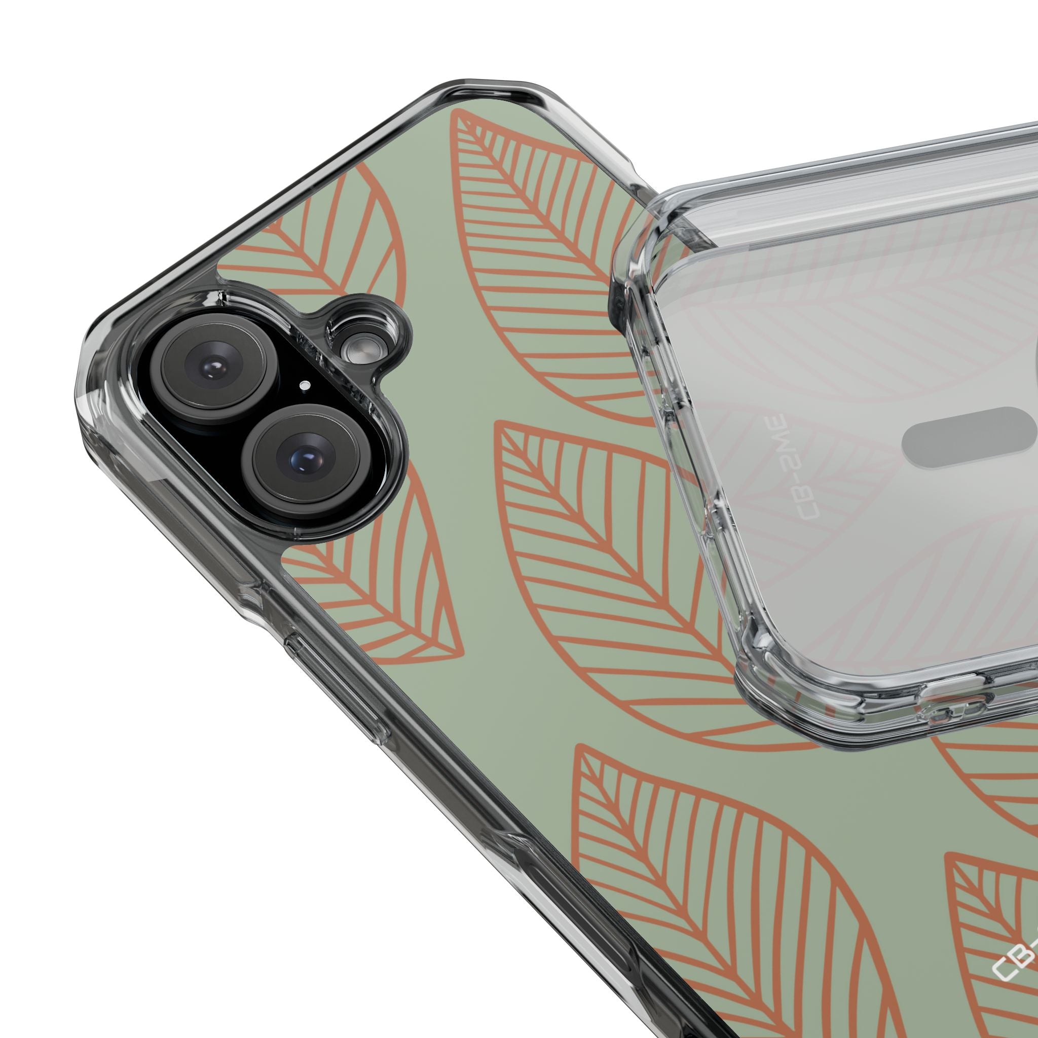 Mint and Orange Leaves iPhone Case - Impact