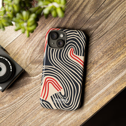 Wavy Red Flow iPhone 15 - Tough