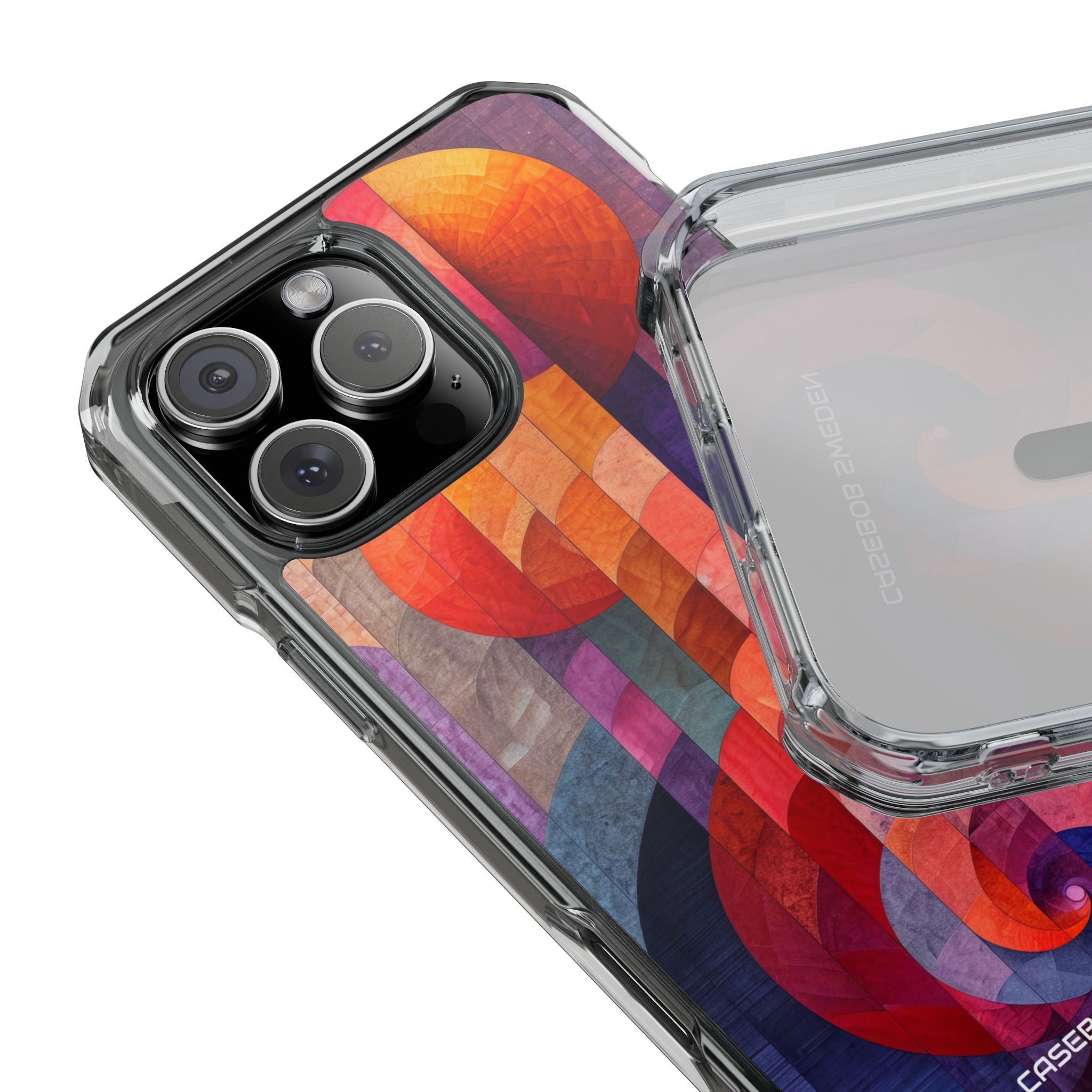 Purple Orange Abstract - Clear Impact iPhone 16 Phone Case