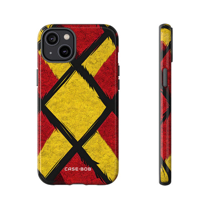 Cracked Diamond Grid iPhone 14 Plus Case - Tough