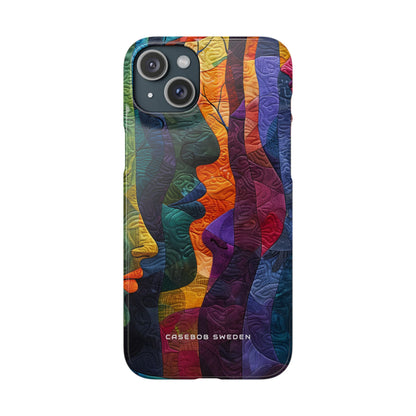 Harmonized Faces and Nature Fusion iPhone 15 - Slim Phone Case