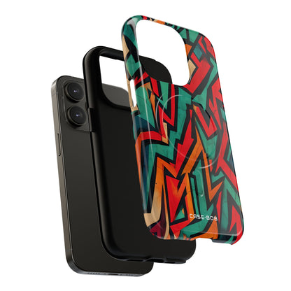 Crimson Zigzag iPhone 14 Pro Case - Tough+