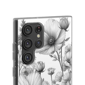 Monochrome Flora | Flexible Handyhülle für Samsung Galaxy