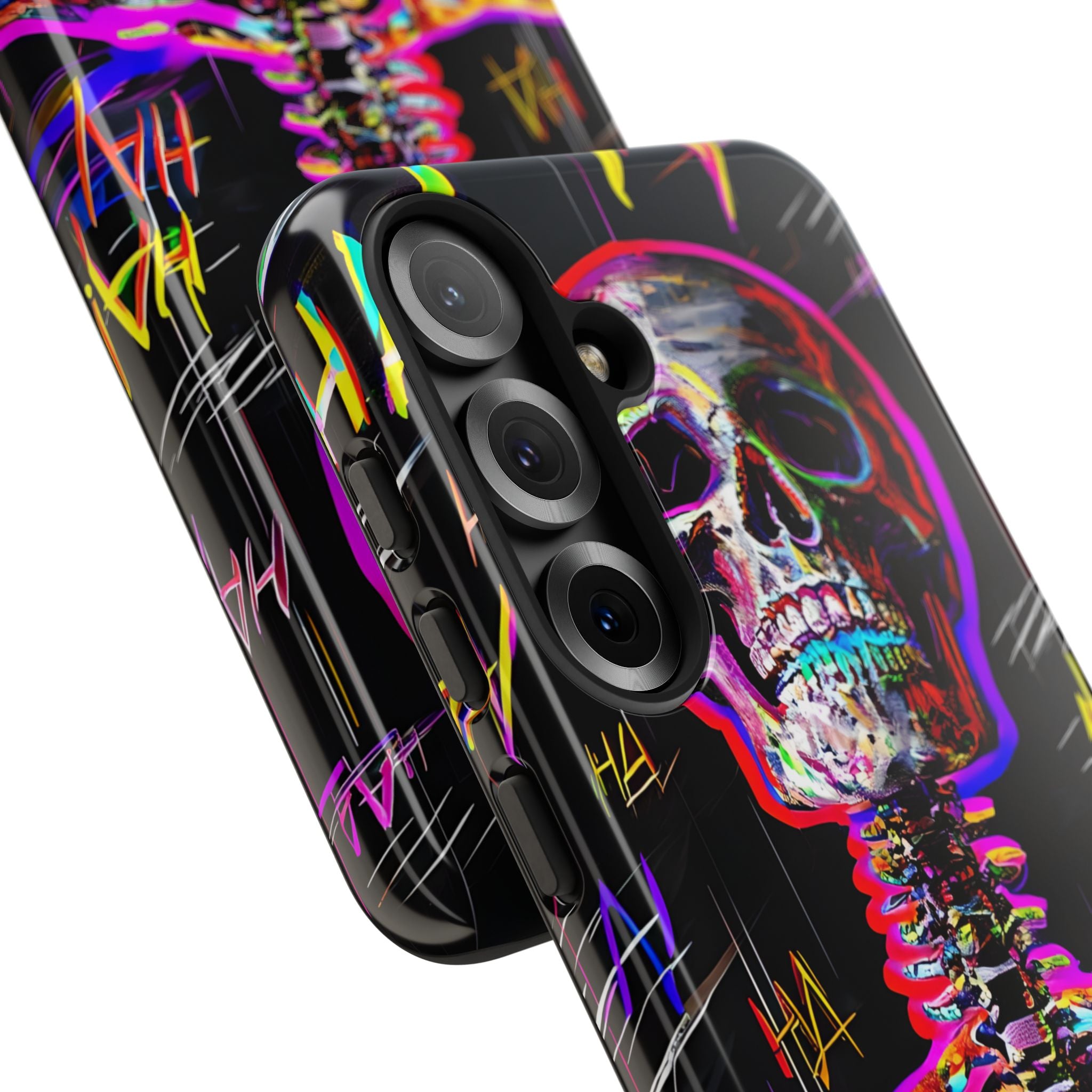 Neon Skeleton Laugh Samsung S25 Case - Tough