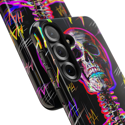 Neon Skeleton Laugh Samsung S25 Case - Tough