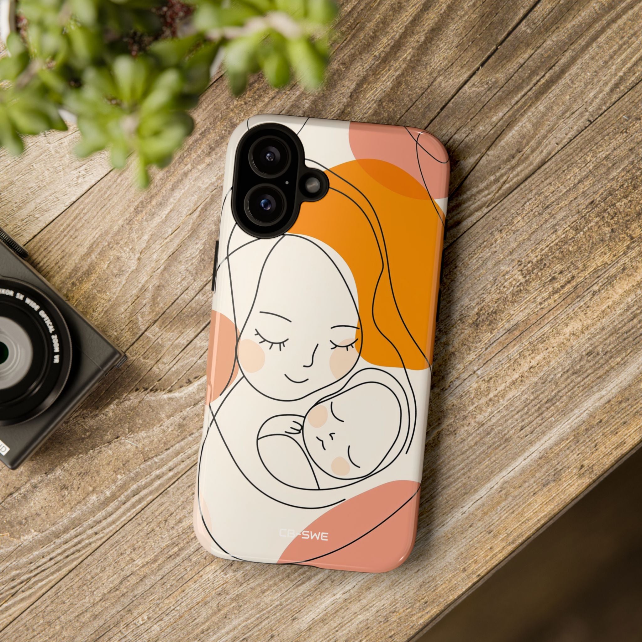 Mother Embraces Child - iPhone Case