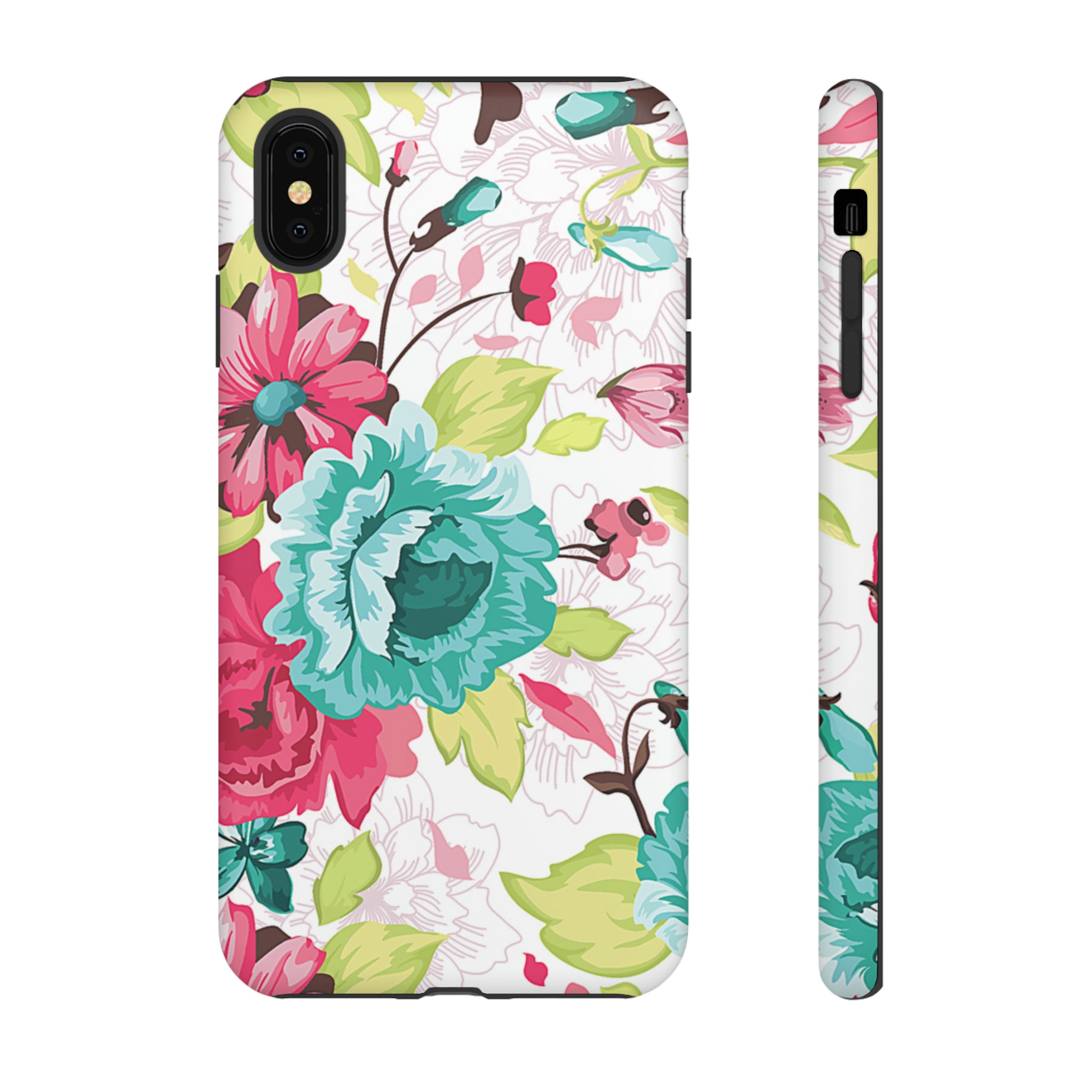 Vintage Flowers Pattern iPhone case - Protective Phone Case