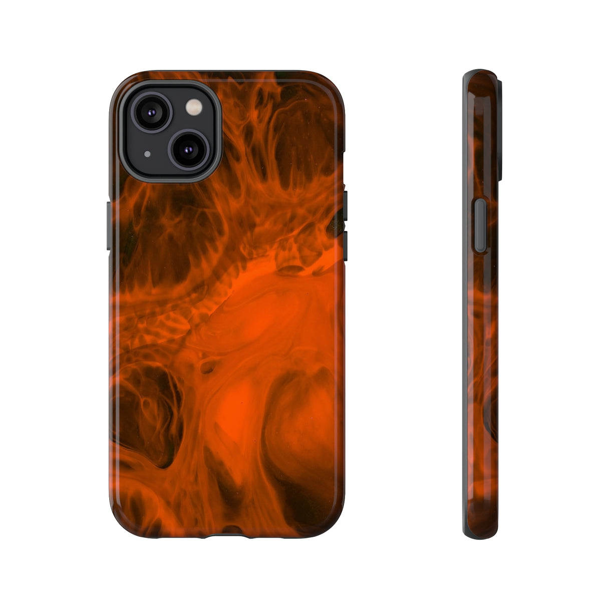 Red Flame Ink Art iPhone Case (Protective) iPhone 14 Plus Glossy Phone Case