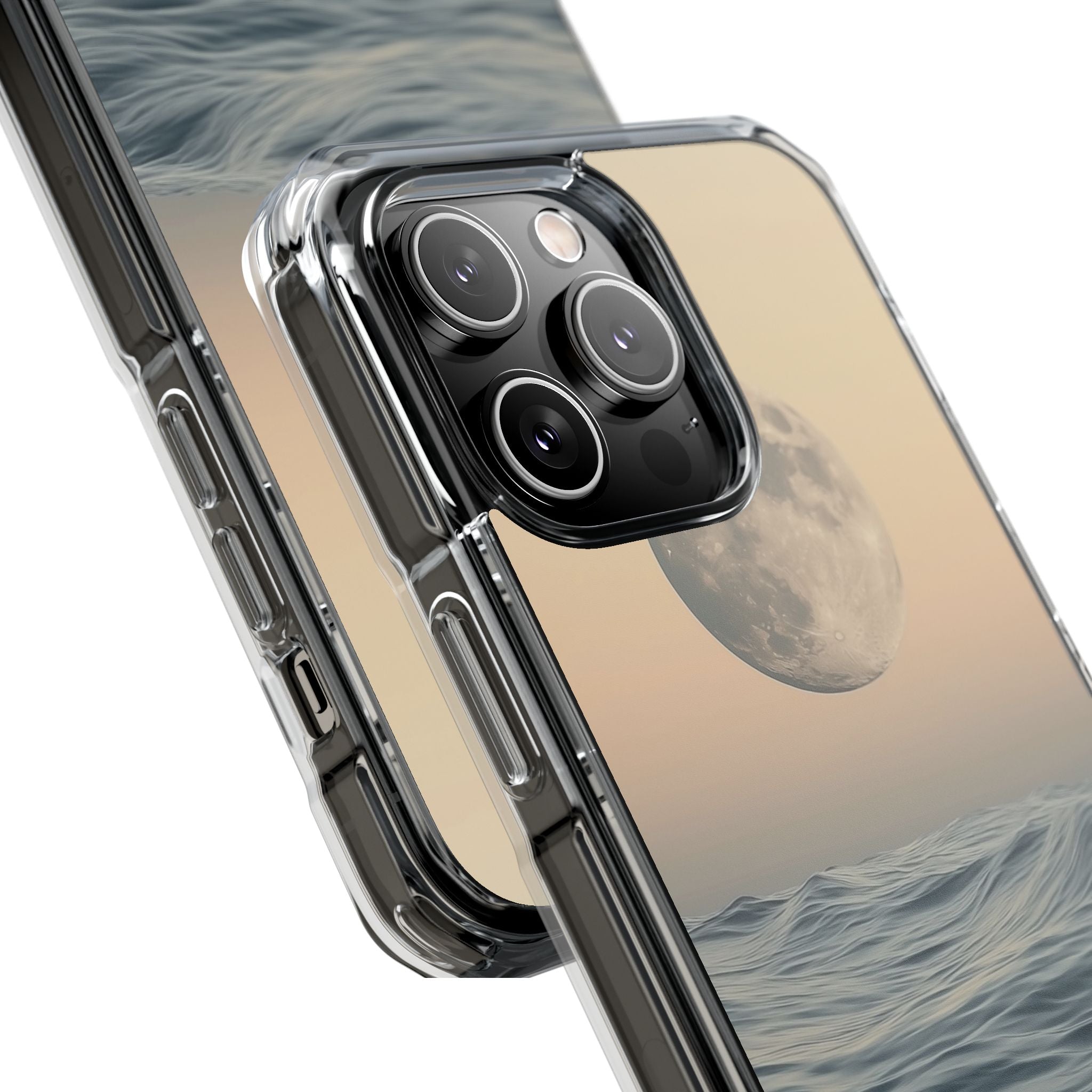 Moon Illuminates Waves iPhone Case - Impact