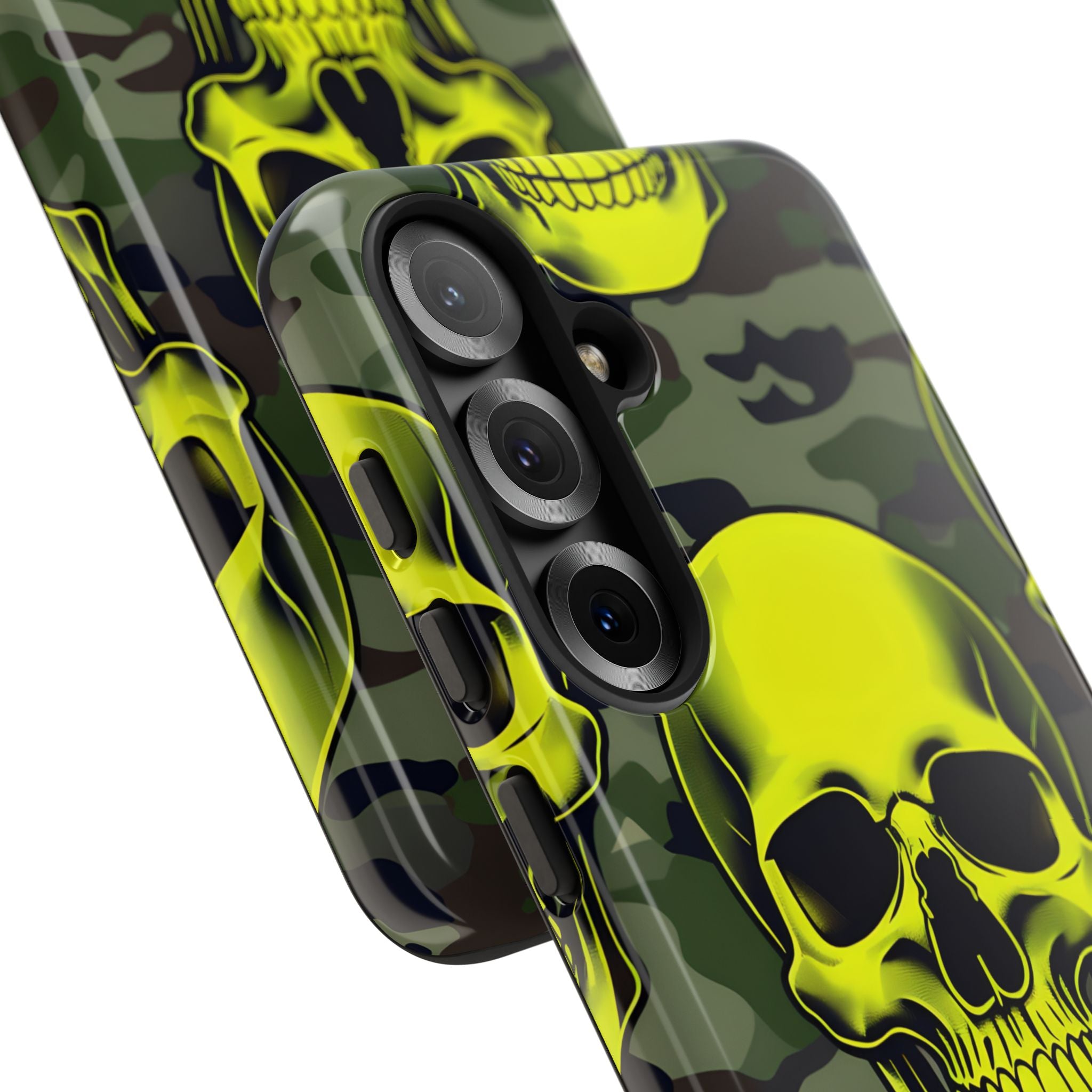 Neon Skull Camo Samsung S25 Case - Tough