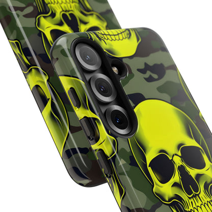 Neon Skull Camo Samsung S25 Case - Tough