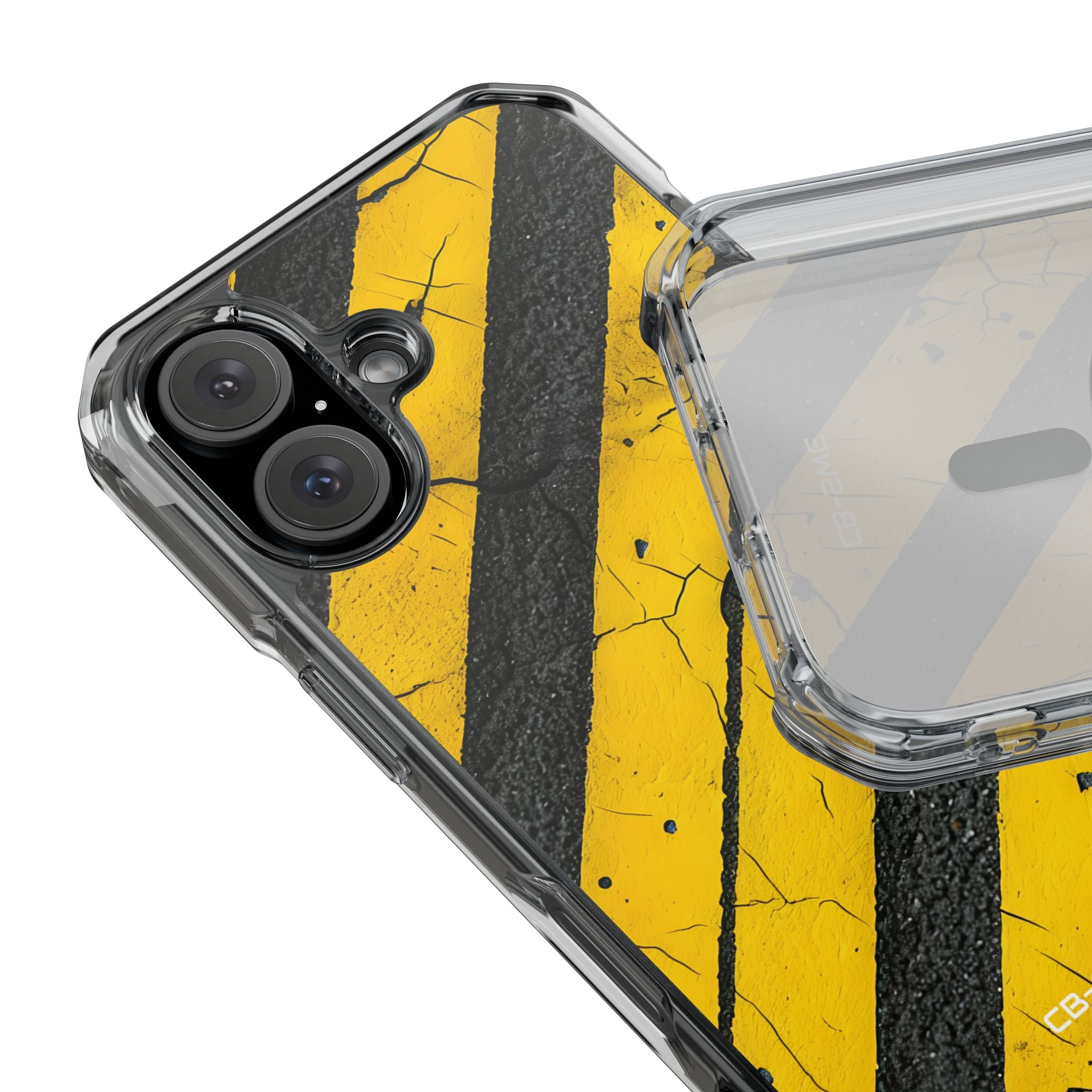 Cracked Hazard Lines iPhone Case - Impact