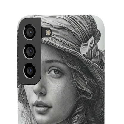 Serene Sketch Portrait | Slim Phone Case for Samsung