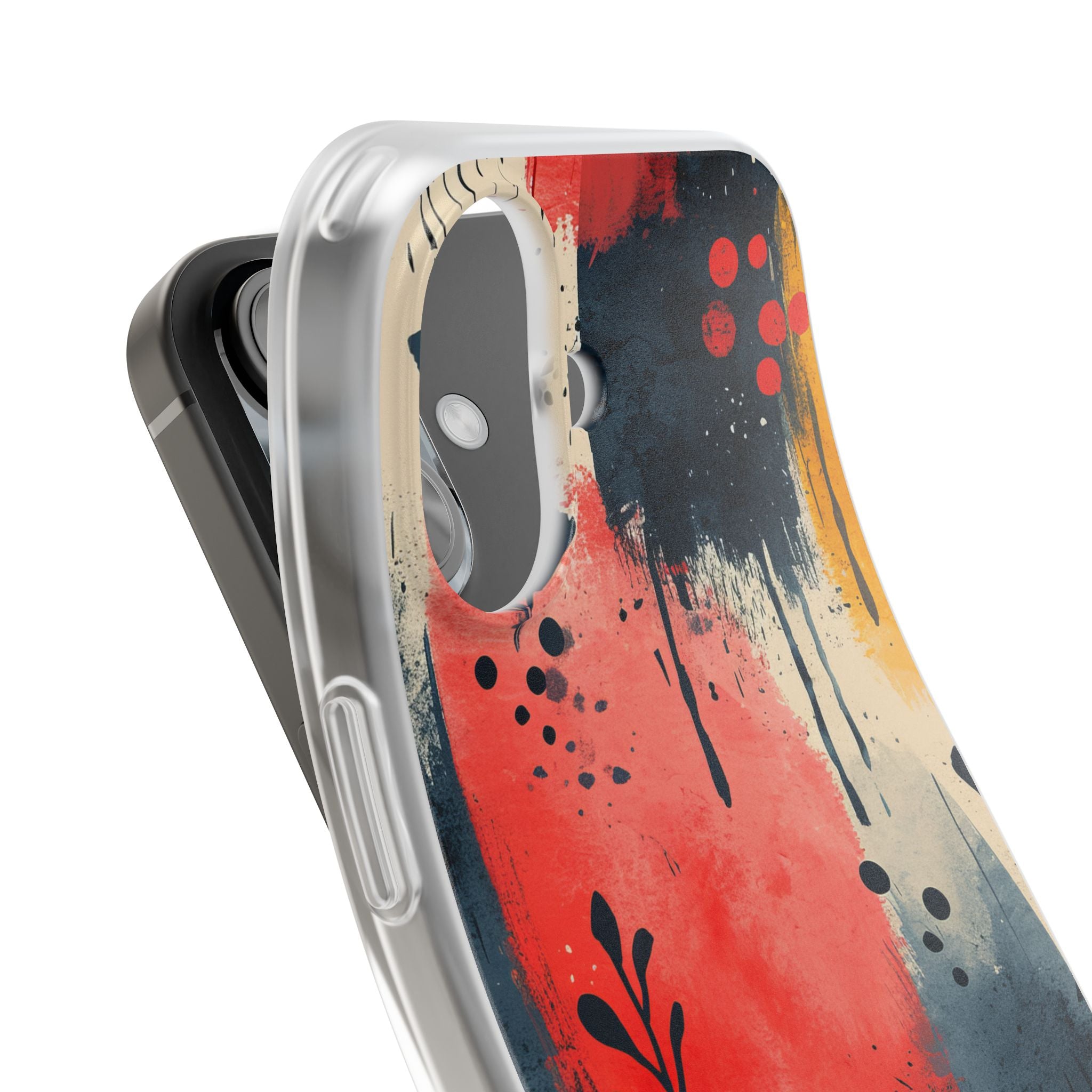 Red Blue Abstract Florals - Flexi iPhone 16 Phone Case