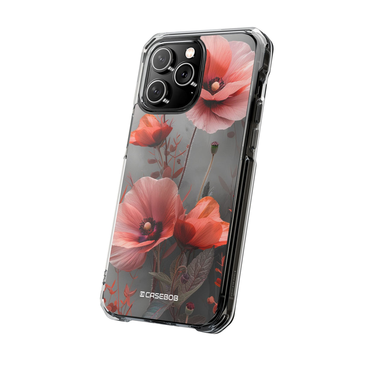 Coral Elegance - Handyhülle für iPhone (Clear Impact - Magnetisch)