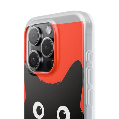 Peekaboo Cat Crimson iPhone 15 Pro Case - Soft