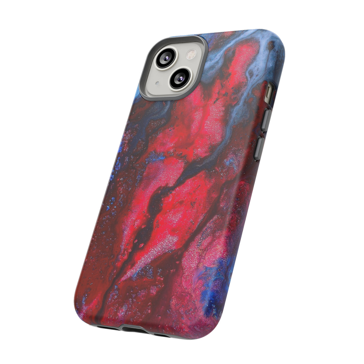 Neon Red Ink Art iPhone Case (Protective) Phone Case