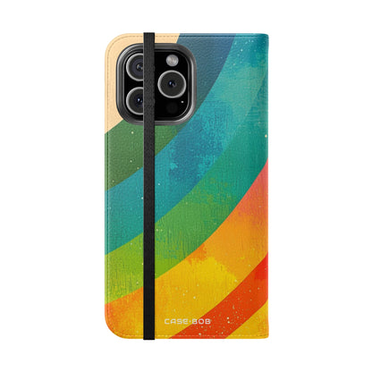 Curved Rainbow Breeze - iPhone 16 Max Case - Wallet