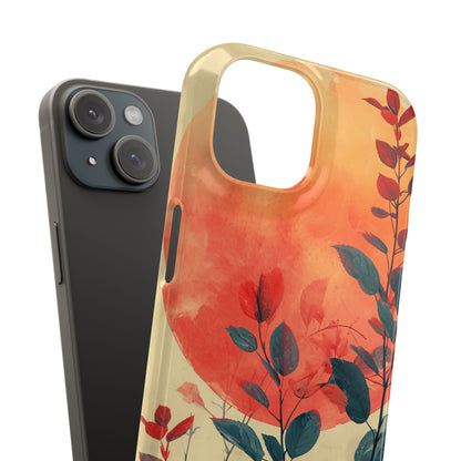 Orange Sun Harmony - Slim iPhone 15 Phone Case