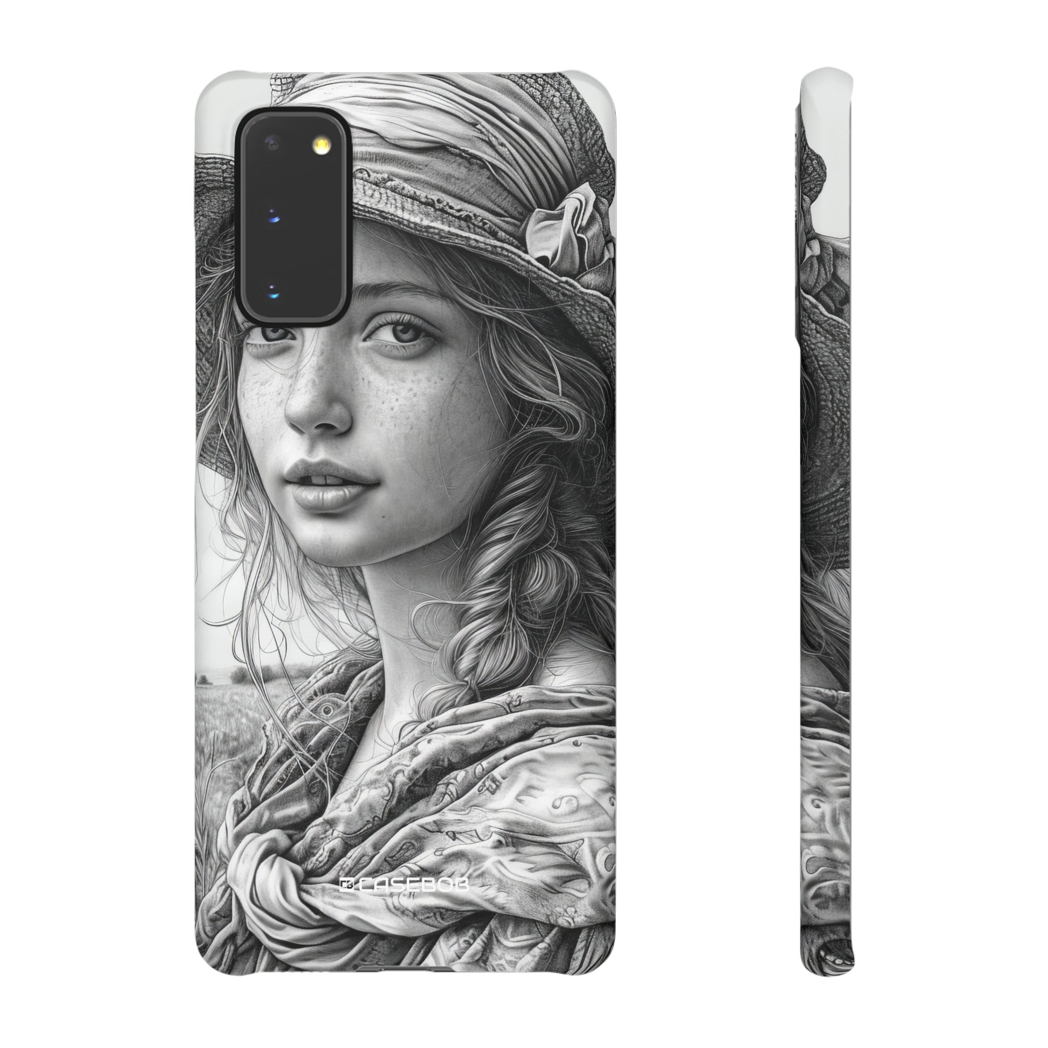 Serene Sketch Portrait | Slim Phone Case for Samsung