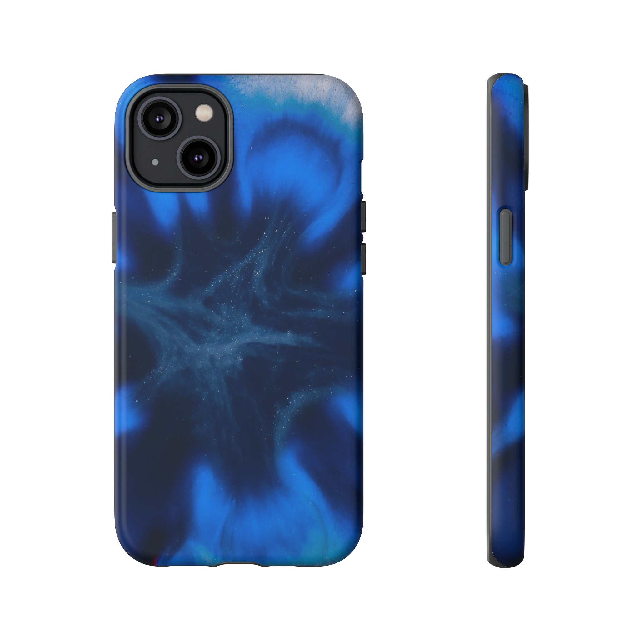 Blue Star Marble Ink Art iPhone Case (Protective) iPhone 14 Plus Matte Phone Case