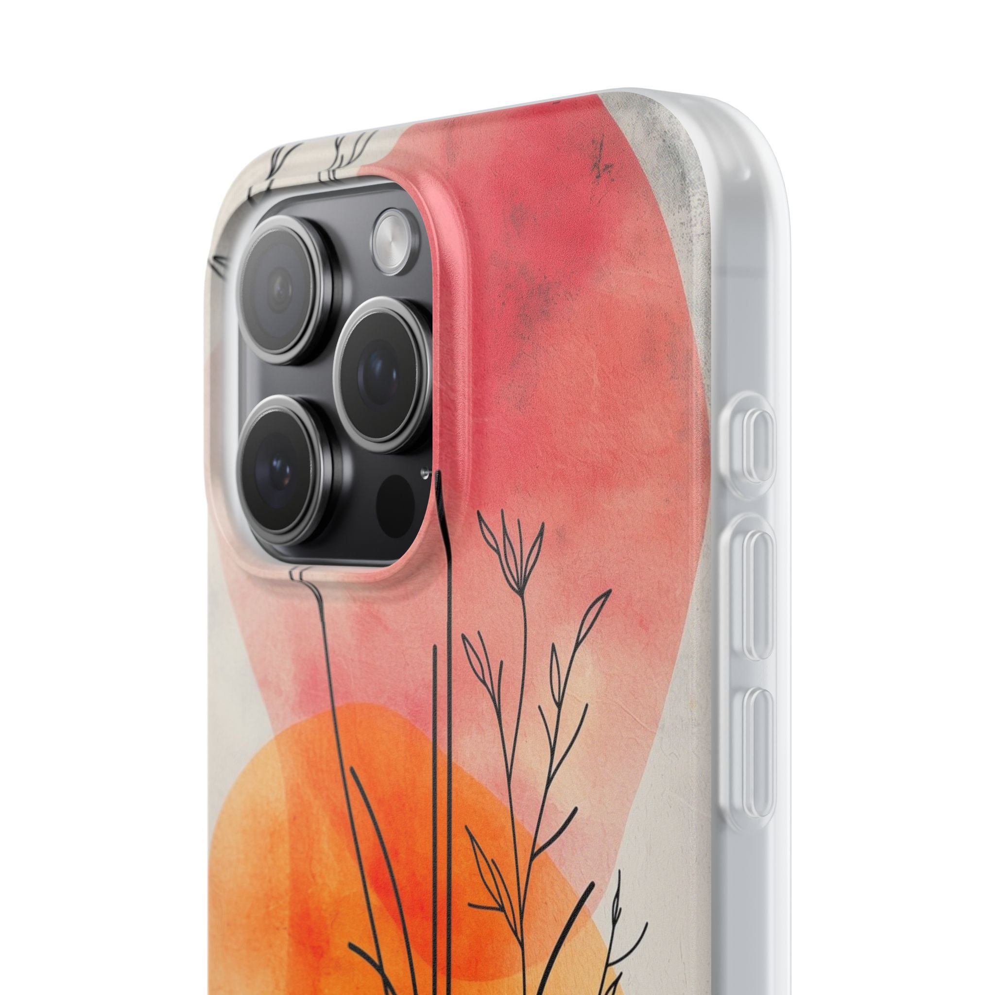 Curved Stem Sunset iPhone 15 Pro Max Case - Soft