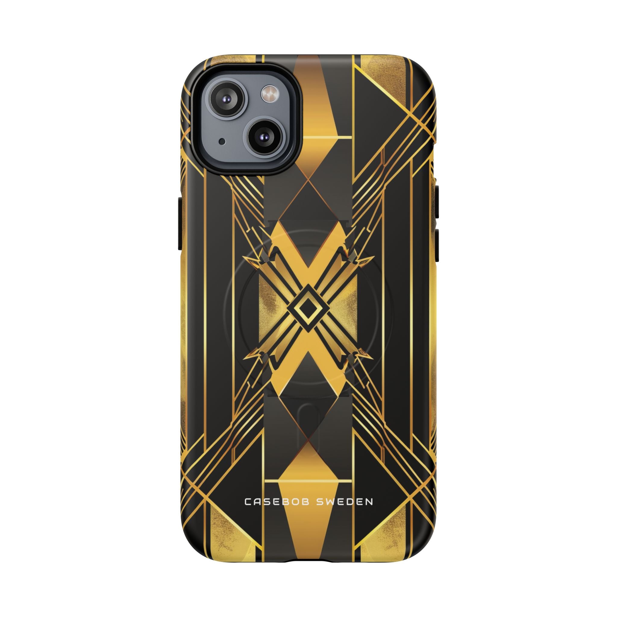 Golden Geometric Elegance iPhone 14 | Tough+ Phone Case