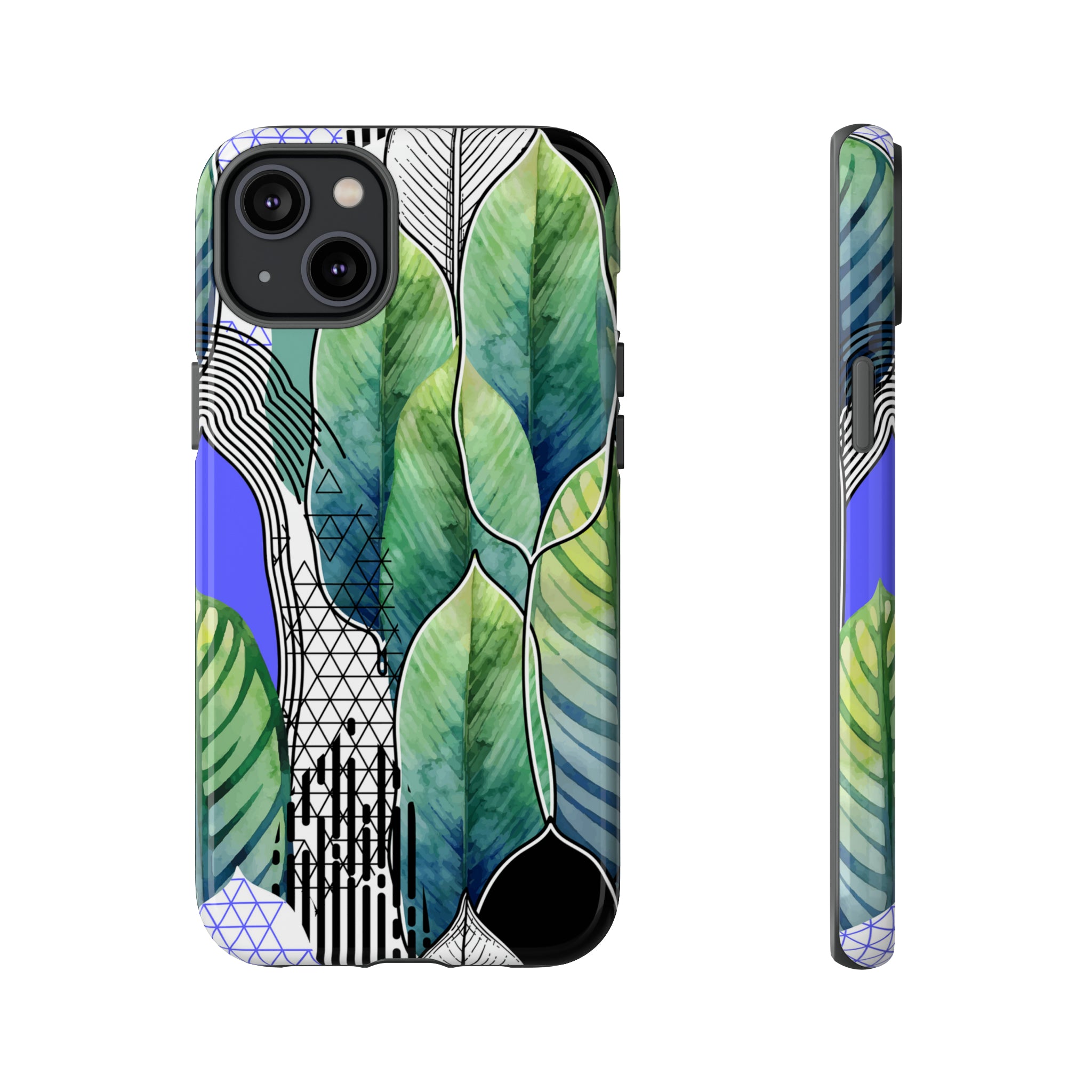 Watercolor Green Leafs - Protective Phone Case