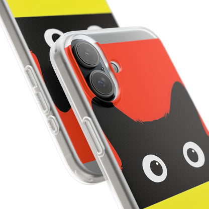 Peekaboo Cat Crimson iPhone 16 Plus Case - Soft