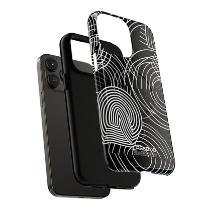 Monochrome Spiral Curves iPhone 14 - Tough+
