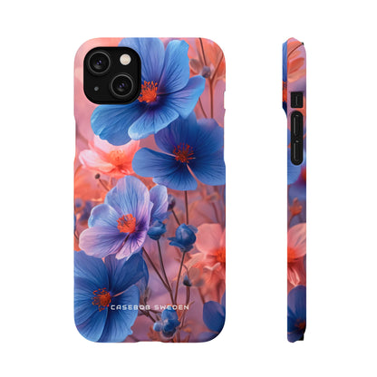 Harmonious Blooming Blues and Pinks iPhone 14 - Slim Phone Case