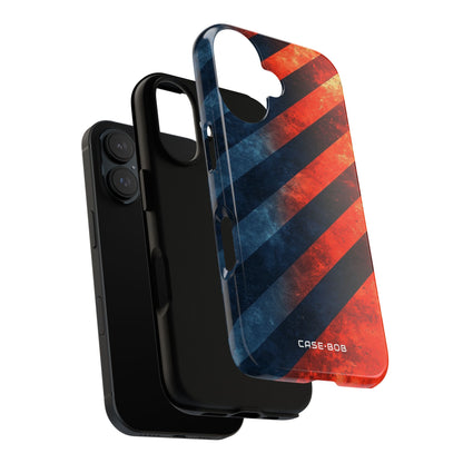 Diagonal Stripes Blaze iPhone 16 Pro Case - Tough