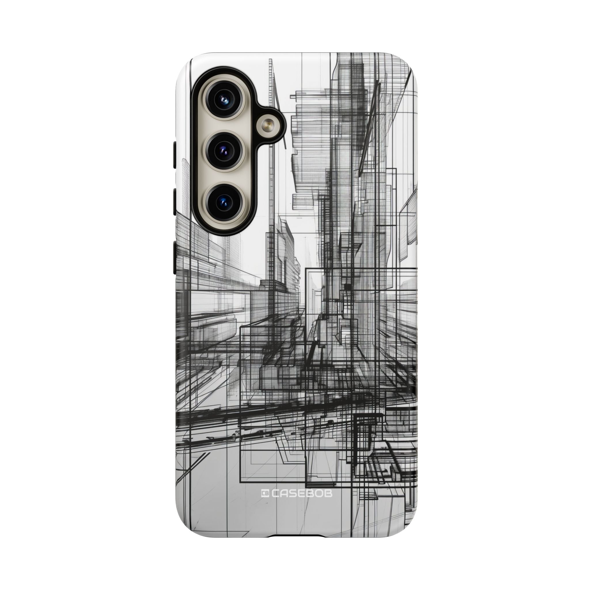 Urban Complexity: Black Lines Design - For Samsung S24