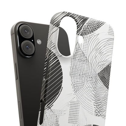 Geometric Monochrome Flow iPhone 16 - Slim Phone Case