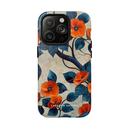 Orange Blossoms Mosaic Harmony iPhone 14 | Tough+ Phone Case