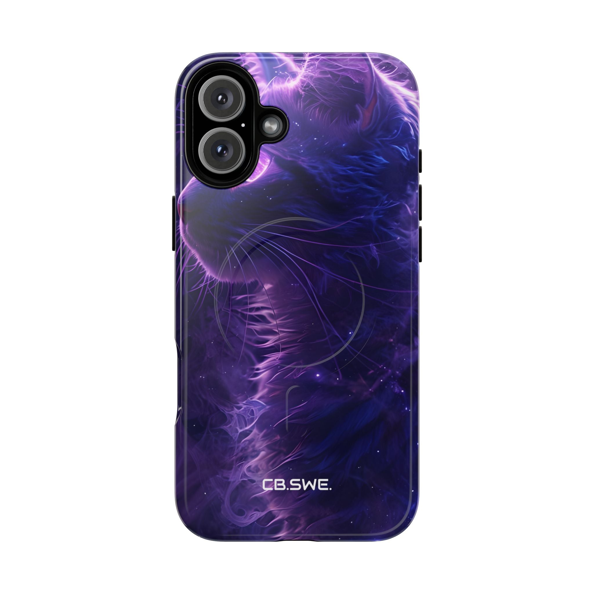 Cat with Cosmic Glow and Mystical Swirls iPhone 16 - Tough+