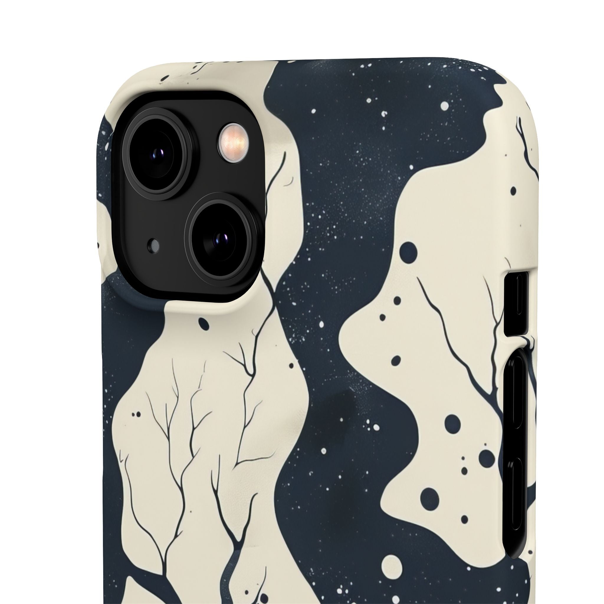 Organic Fluid Silhouettes with Cosmic Depth iPhone 14 - Slim Phone Case