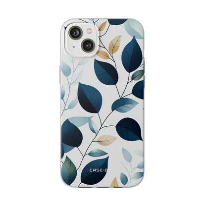 Navy Leaf Veins iPhone 14 Plus Case - Soft