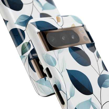 Navy Leaf Veins Google Pixel 8 Pro Case - Tough
