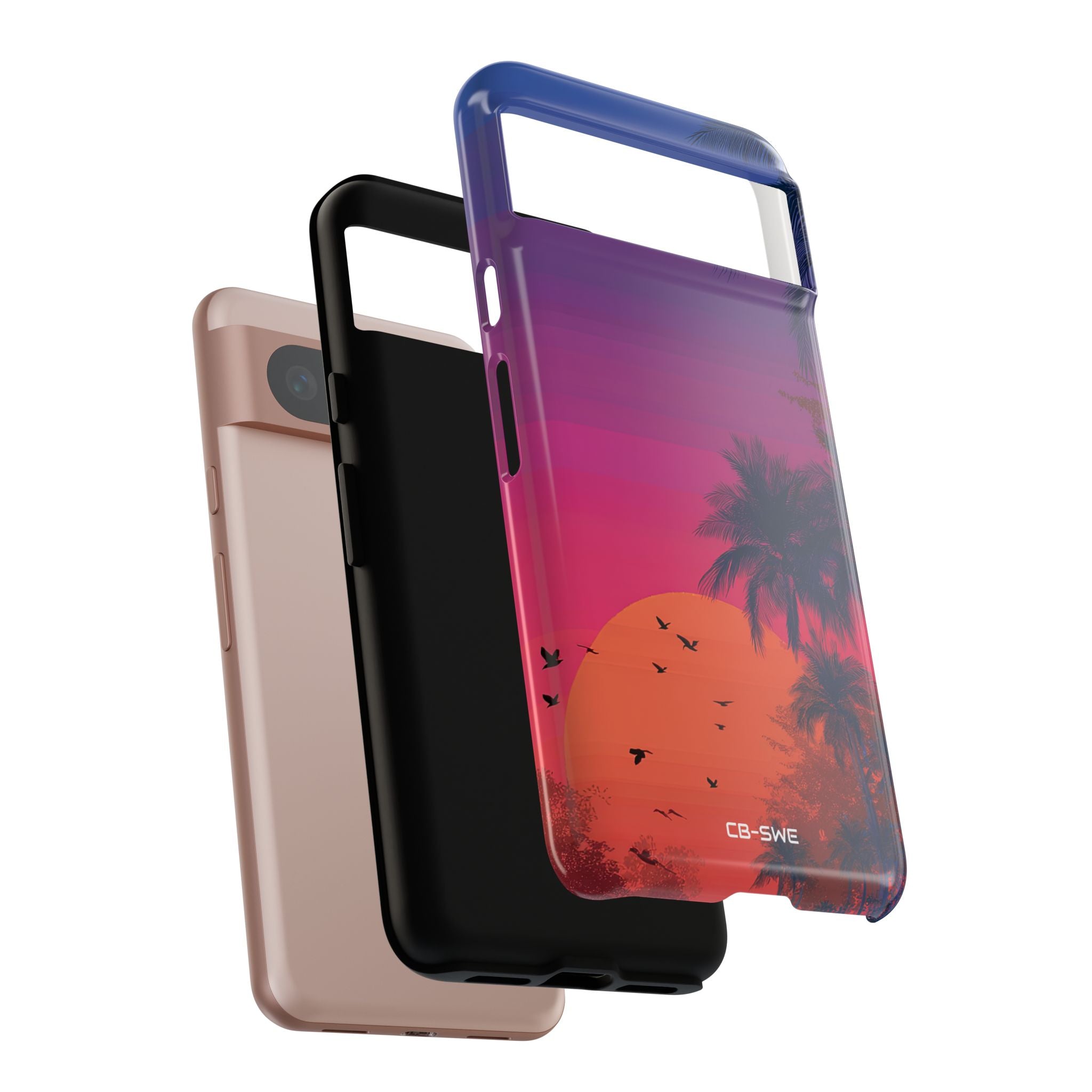 Tropical Sunset Silhouettes - Google Pixel Case