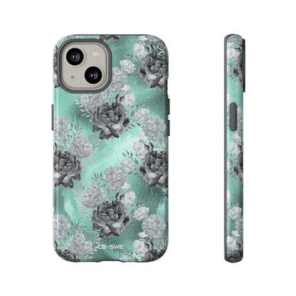 Teal Floral Elegance - iPhone Case