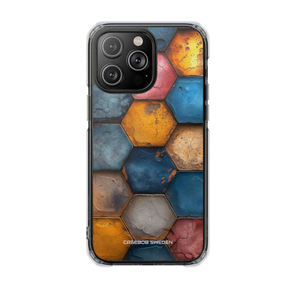 Rustic Geometric Tiles - Clear Impact iPhone 14 Phone Case