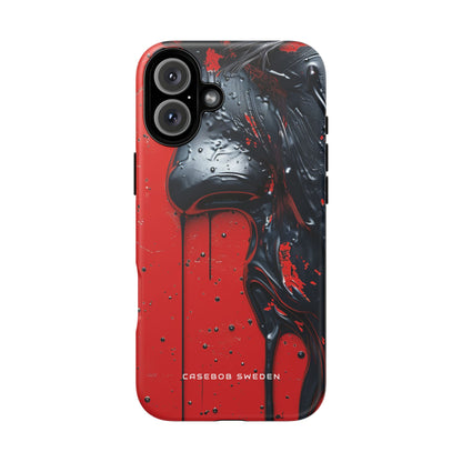 Textured Crimson Bloom iPhone 16 - Tough Phone Case